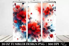 Vibrant Red Flowers 20 oz Tumbler Product Image 2