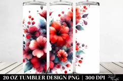 Vibrant Red Flowers 20 oz Tumbler Product Image 2