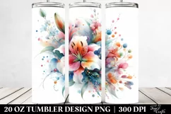 Abstract Colorful Lily Design | 20 oz Tumbler Product Image 2