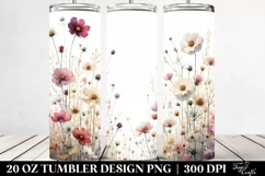 Centered Watercolor Wild Flowers | 20 Oz Tumbler Product Image 2