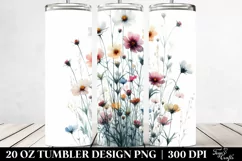 Centered Watercolor Wild Flowers | 20 Oz Tumbler Product Image 2