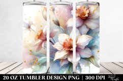 Abstract Glossy Narcissus Watercolor. 20 oz Tumbler Design Product Image 2