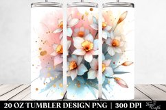 Abstract Glossy Narcissus Watercolor. 20 oz Tumbler Design Product Image 2