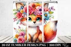 Cute Colorful Fox 20 Oz Tumbler Product Image 2