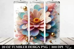 Abstract 3D Zinnia Glossy Design | 20 oz Tumbler Product Image 2