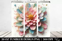 Abstract 3D Zinnia Glossy Design | 20 oz Tumbler Product Image 2