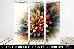 Wooden Stained Chrysanthemum. 20 oz Tumbler Design Product Image 2