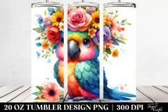 Colorful Macaw Cartoon | 20 oz Tumbler Product Image 2