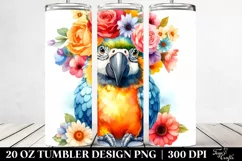 Colorful Macaw Cartoon | 20 oz Tumbler Product Image 2