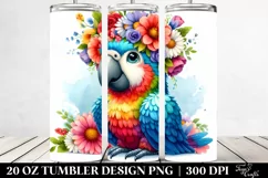Colorful Macaw Cartoon | 20 oz Tumbler Product Image 2
