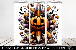 Cartoon Halloween Pencil Bow | 20 oz Tumbler Product Image 2