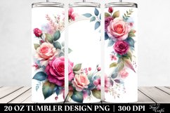 Washed Watercolor Floral Frame | 20 oz Tumbler Product Image 2