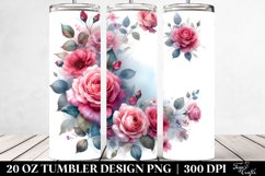 Washed Watercolor Floral Frame | 20 oz Tumbler Product Image 2