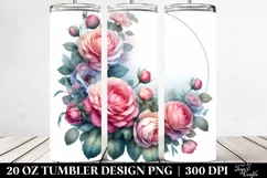 Washed Watercolor Floral Frame | 20 oz Tumbler Product Image 2