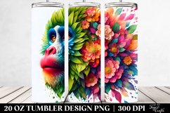 Vibrant Abstract Monkey. 20 Oz Tumbler Design Product Image 2