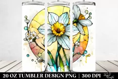 Round Watercolor Splash Floral Tumbler Product Image 2