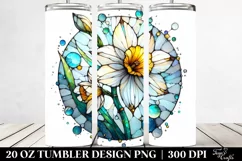 Round Watercolor Splash Floral Tumbler Product Image 2