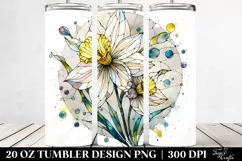 Round Watercolor Splash Floral Tumbler Product Image 2