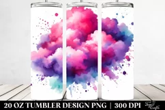 Colorful Magenta Watercolor Cloud PNG Product Image 2