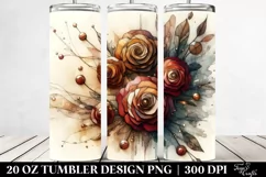 Wooden Stained Ranunculus. 20 oz Tumbler Design Product Image 2