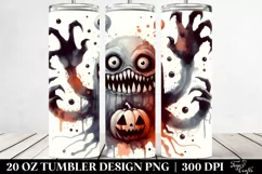 Washed Watercolor Vintage Monster Tumbler Product Image 2