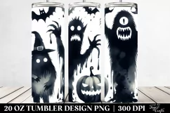 Washed Watercolor Vintage Monster Tumbler Product Image 2