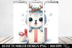 Expressive Seal with Christmas Lights PNG Product Image 2