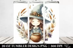 Watercolor Vintage Smiling Witch | 20 oz Tumbler Product Image 2