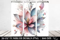 Magnolia Watercolor Splash 20 Oz Tumbler Product Image 2