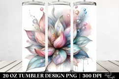 Magnolia Watercolor Splash 20 Oz Tumbler Product Image 2