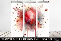 20 Oz Tumbler Sublimation | Colorful Redish Watercolor Product Image 2