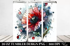 Round Watercolor Splash Floral Tumbler Product Image 2