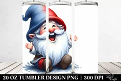Washed Watercolor Retro Excited Gnome | 20 oz Tumbler Product Image 2