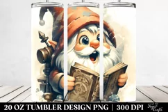 Washed Watercolor Retro Excited Gnome | 20 oz Tumbler Product Image 2