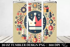 Colorful Flat Crown Design 20 Oz Tumbler Product Image 2