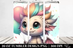 Baby Dragon with Balloons PNG Product Image 2
