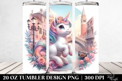 Colorful Baby Unicorn in Italian Street. 20 Oz Tumbler Product Image 2