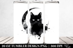 Simple Washed Watercolor Black Cat | 20 oz Tumbler Product Image 2