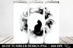 Simple Washed Watercolor Black Cat | 20 oz Tumbler Product Image 2