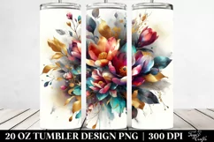 Colorful Bouquet Gold Foil Tumbler Product Image 2