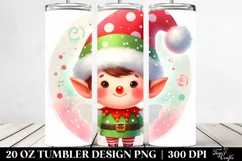 Goofy Elf with Santa Hat Clipart 20 Oz Tumbler Product Image 2