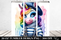 Artistic Baby Unicorn in Mime Outfit. 20 Oz Tumbler Design Product Image 2