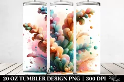 Glossy Snapdragon Watercolor Splash 20 Oz Tumbler Product Image 2