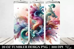 Glossy Snapdragon Watercolor Splash 20 Oz Tumbler Product Image 2