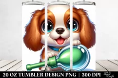Colorful Cartoon Baby Spaniel Tumbler Product Image 2