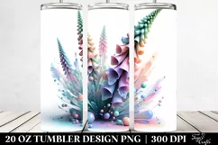Glossy Foxglove Watercolor Splash 20 Oz Tumbler Product Image 2