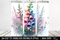 Glossy Foxglove Watercolor Splash 20 Oz Tumbler Product Image 2