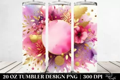 Colorful Magenta Watercolor Background with Golden Foil | 20 Product Image 2