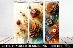 Abstract Stained Ranunculus Design | 20 Oz Tumbler Product Image 2