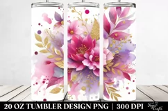 Colorful Magenta Watercolor Background with Golden Foil | 20 Product Image 2